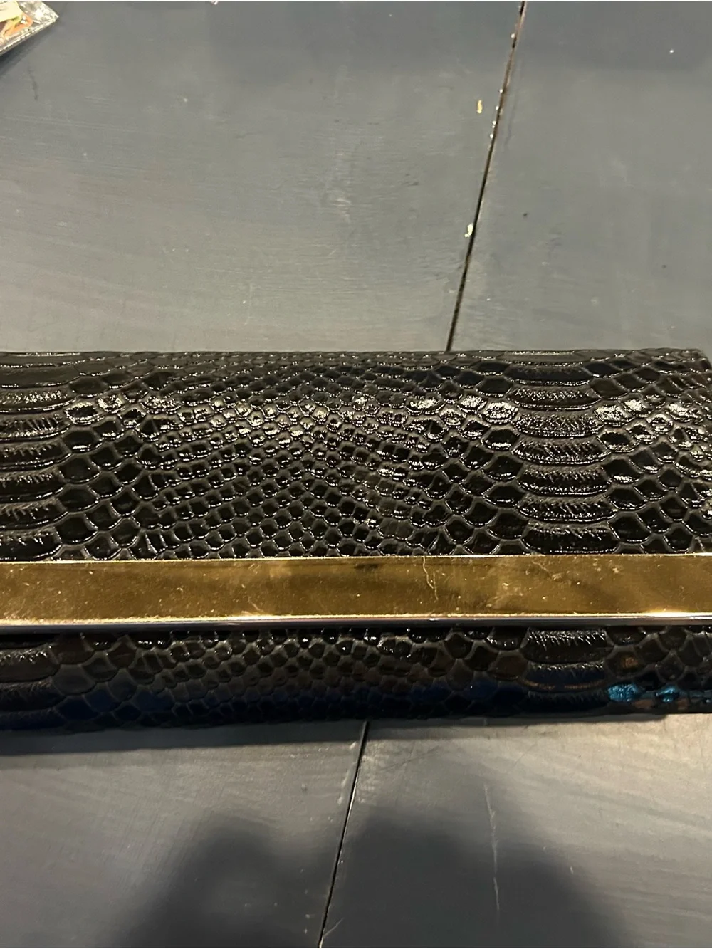 Faux leather clutch